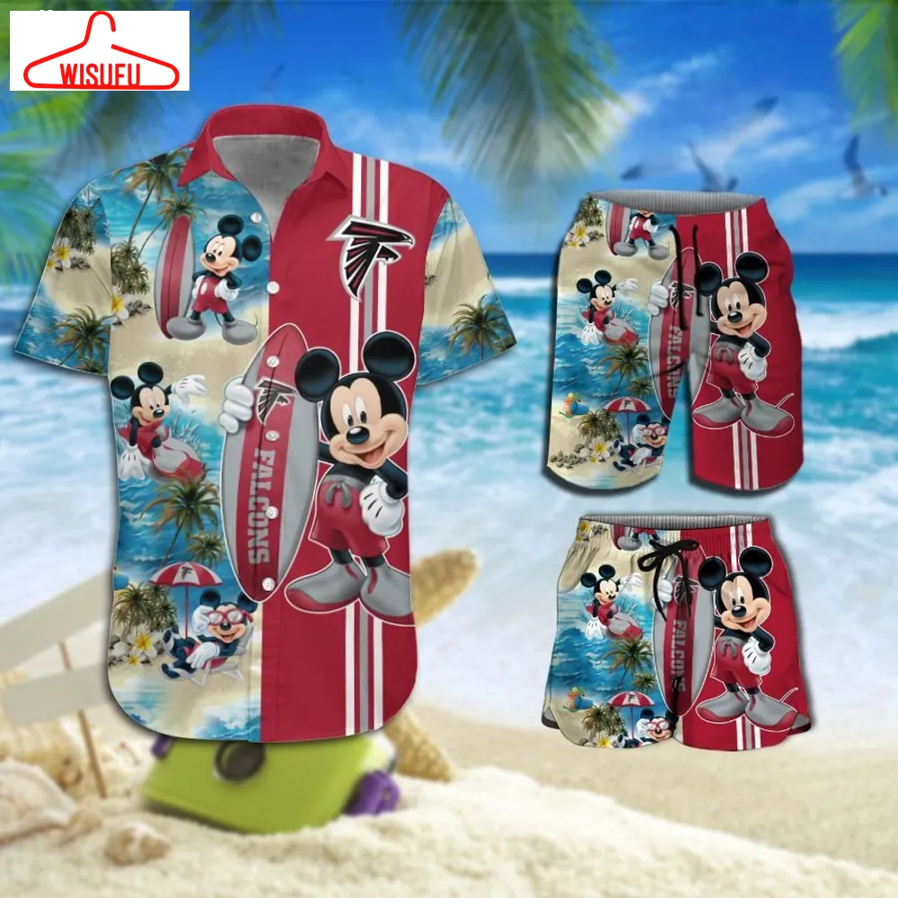 Atlanta Falcons Mickey Mouse Hawaiian Shirt Beach Short, New Fashion Gifts