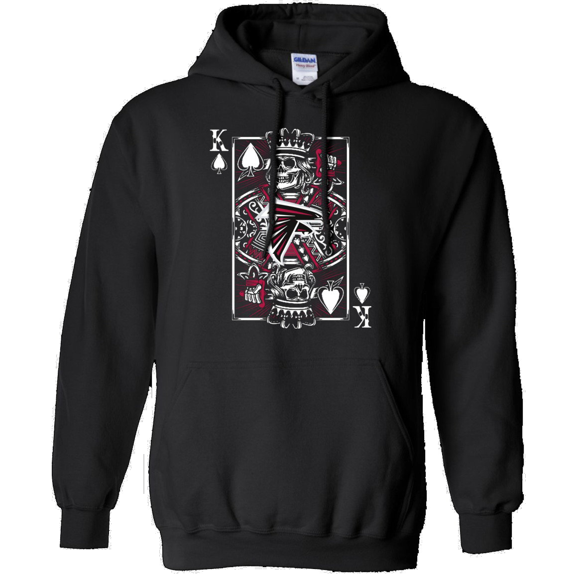 Atlanta Falcons Skull King Playing Card Graphic Hoodie