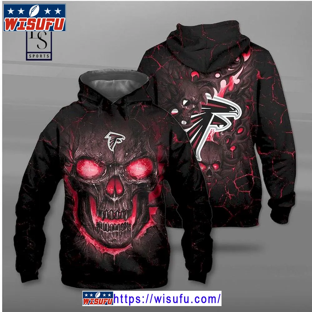 Atlanta Falcons Skull Nightmare Hoodie 3d