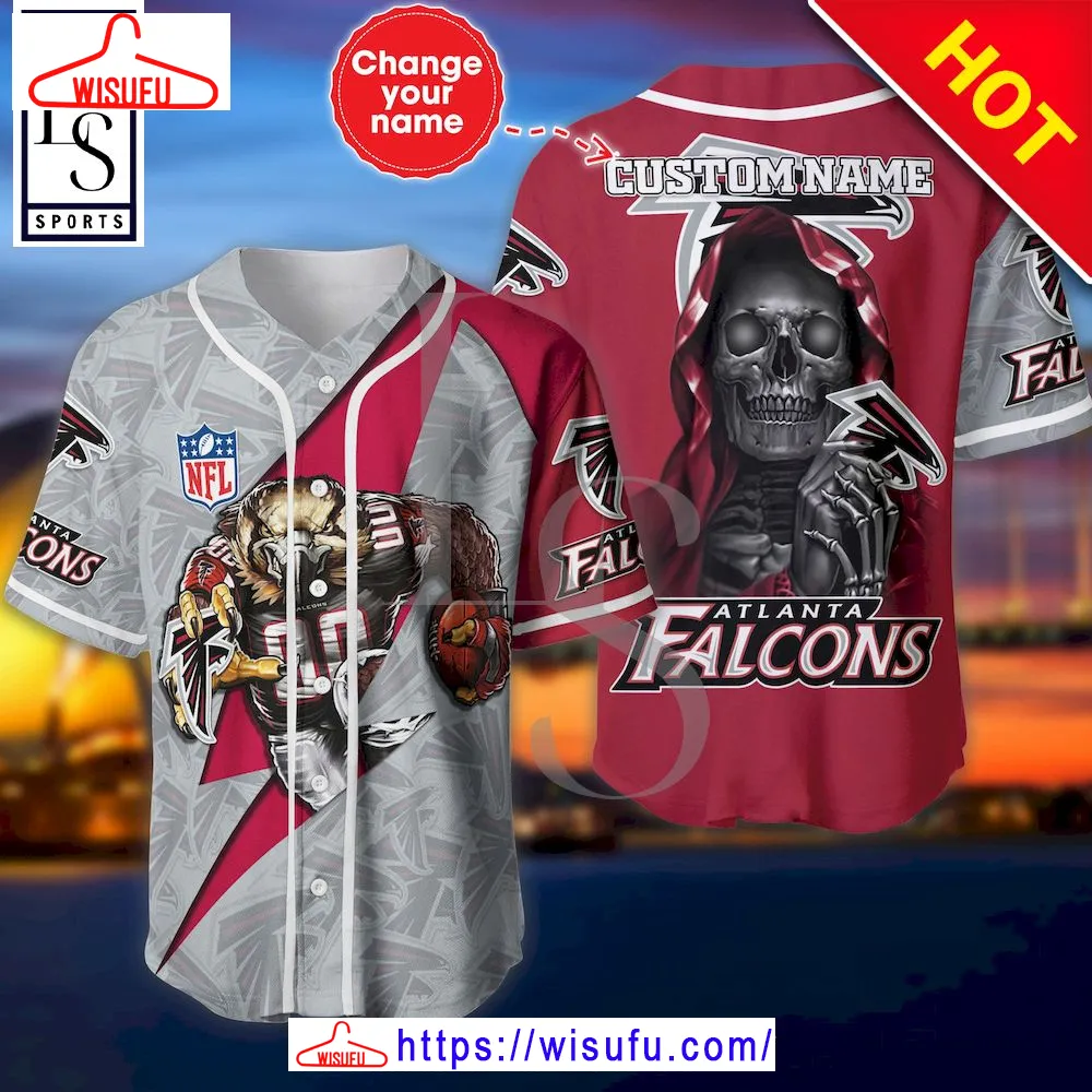 Atlanta Falcons The Reaper Custom Name Baseball Jersey, New Fashion Gifts