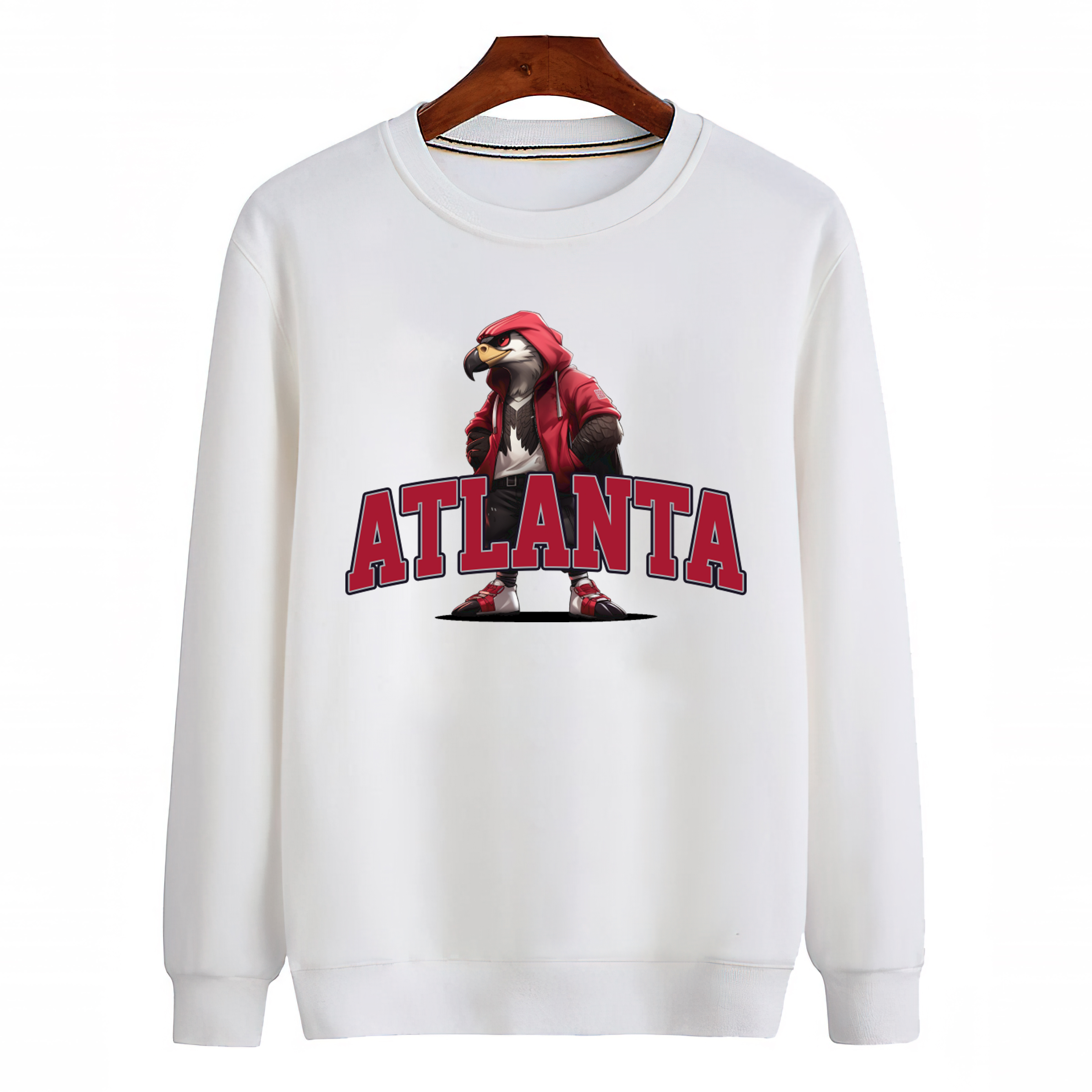 Atlanta Football - Hype Beast Mascot Unisex Sweatshirt-White