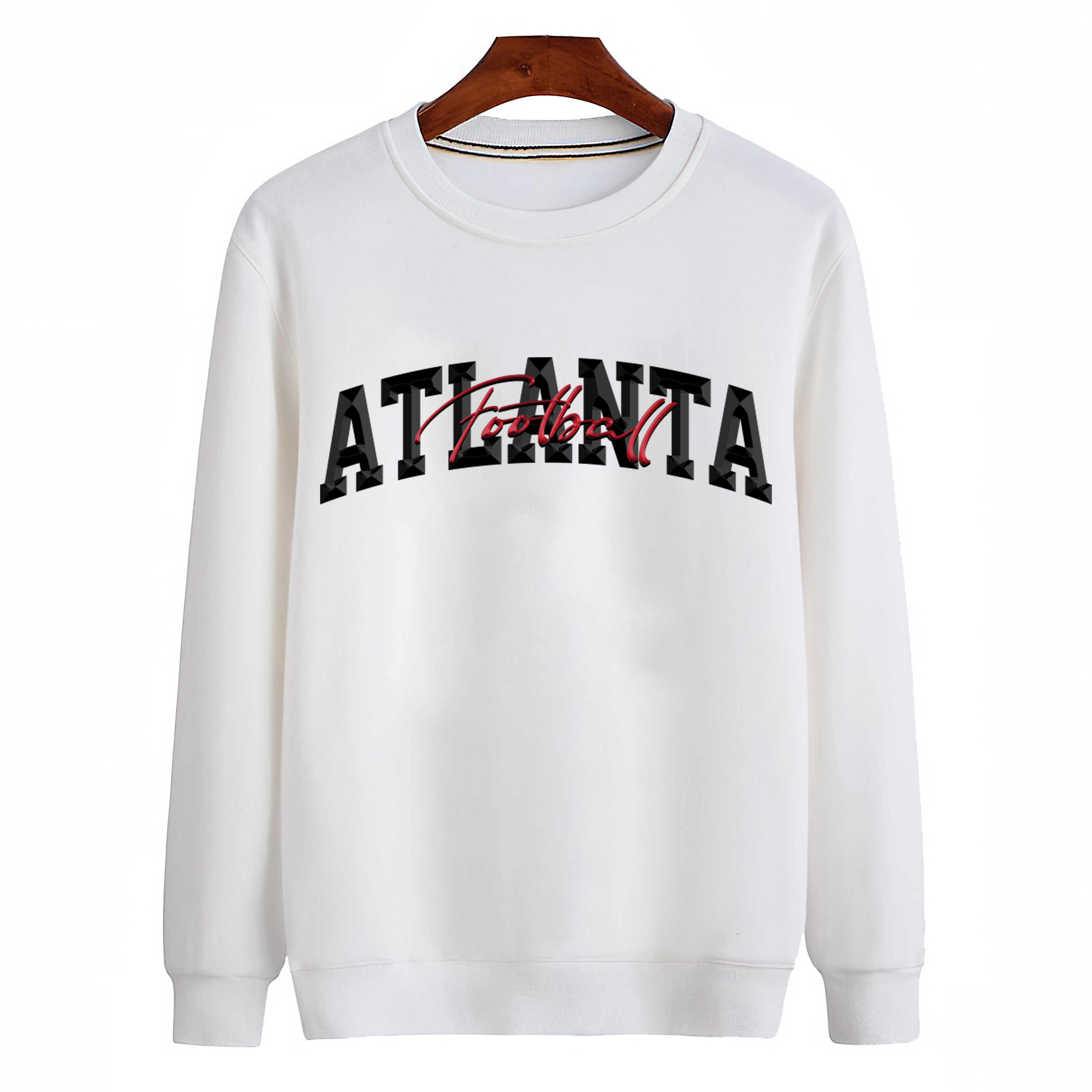 Atlanta Football 3D Chrome Unisex Sweatshirt-White