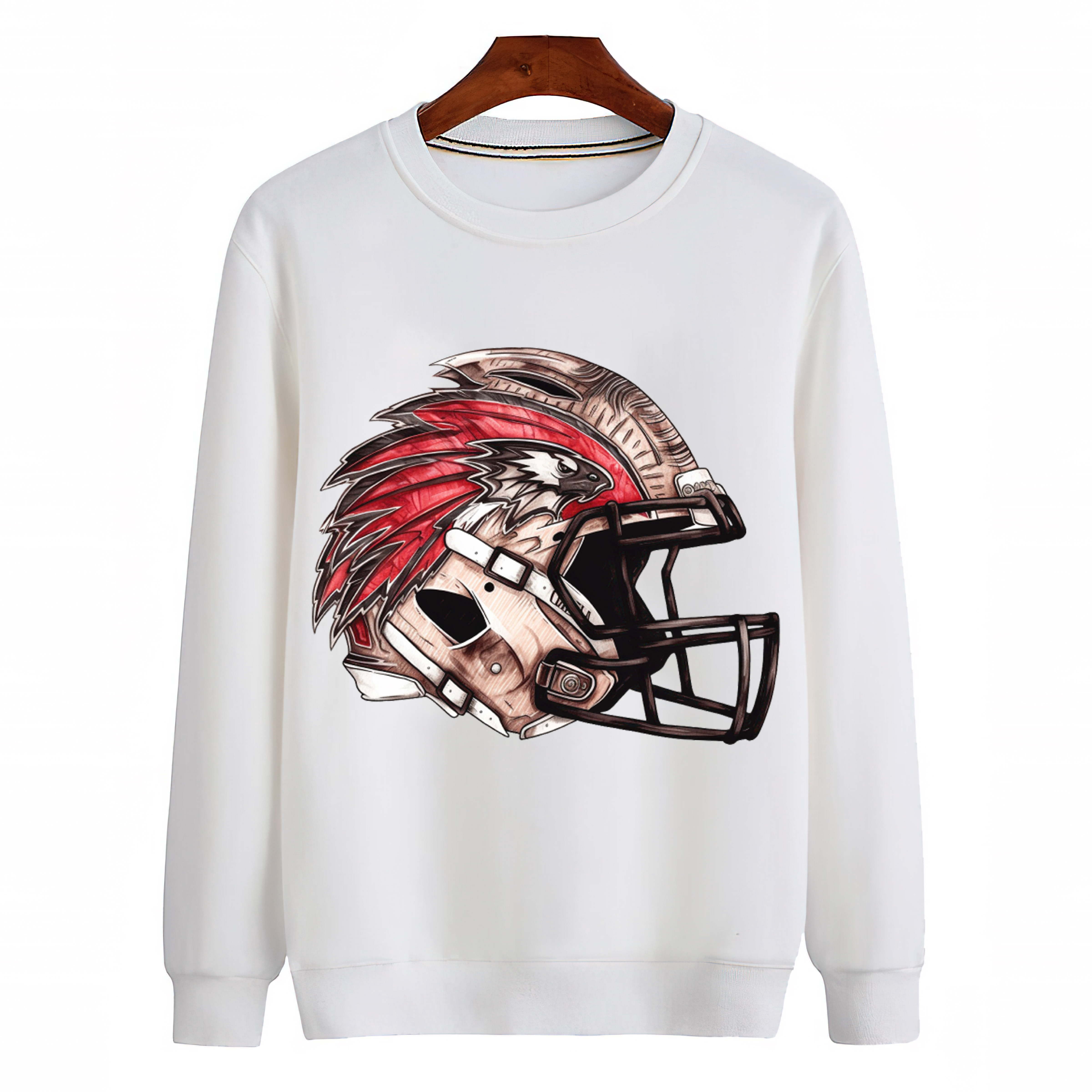 Atlanta Football Helmet Unisex Sweatshirt-White