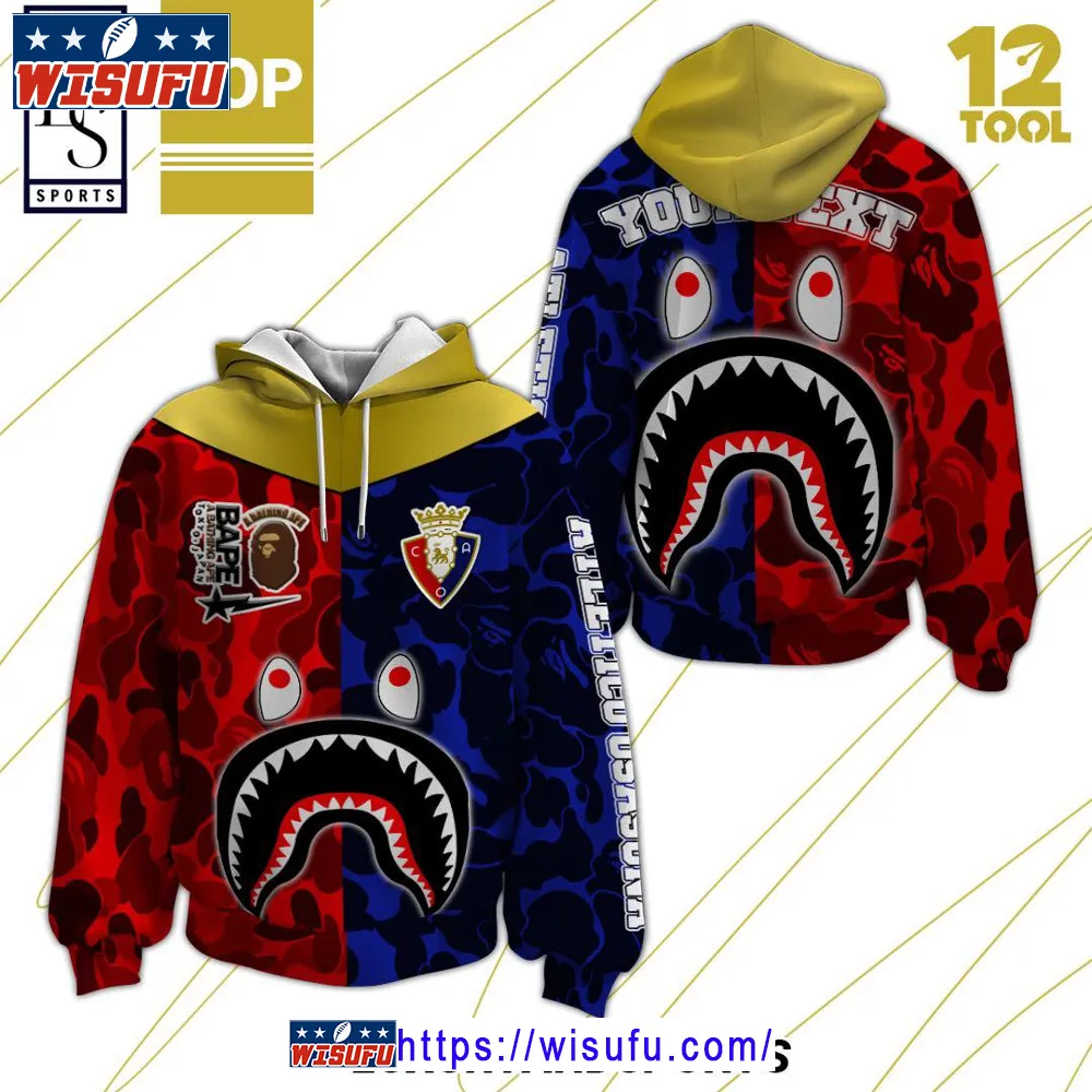 Atletico Osasuna Bape Personalized Hoodie 3d