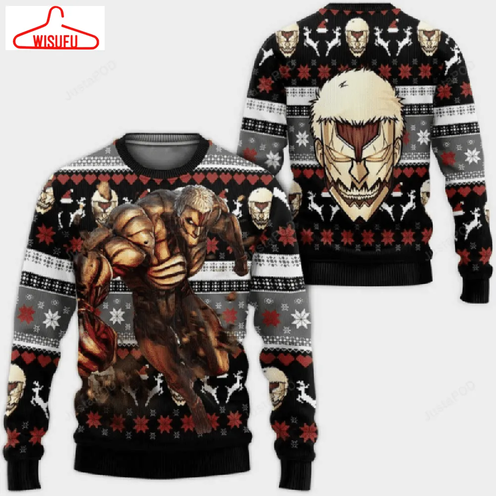 Attack On Titan Anime Armored Titan Ugly Sweater Gifts, Attack On Titan Anime Gift Fan Ugly Sweater