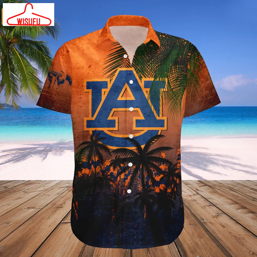 Auburn Tigers Coconut Tree Tropical Grunge Hawaiian Shirt, New Fashion Gifts