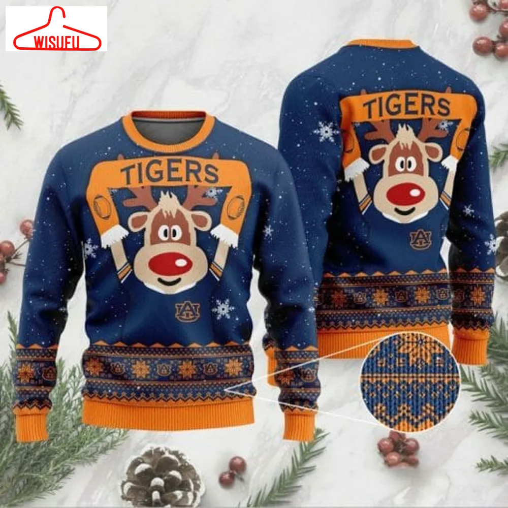 Auburn Tigers Funny Reindeer N-caa Ugly Christmas Sweater