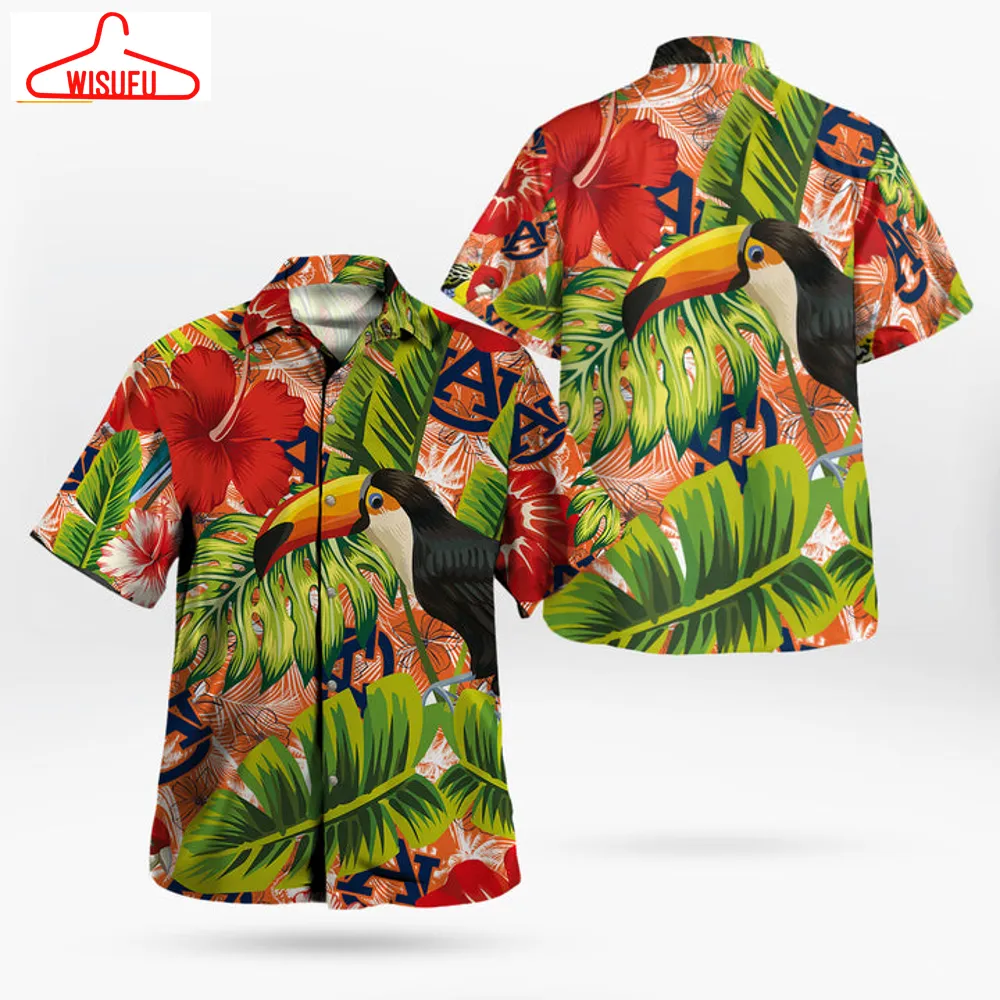 Auburn Tigers Parrot Pattern Tropical Garden Hawaii Shirt, New Fashion Gifts