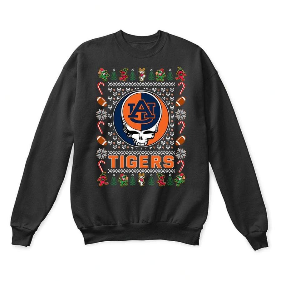 Auburn Tigers x Grateful Dead Christmas Ugly Sweatshirt-Black