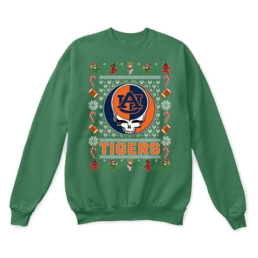 Auburn Tigers x Grateful Dead Christmas Ugly Sweatshirt-Green