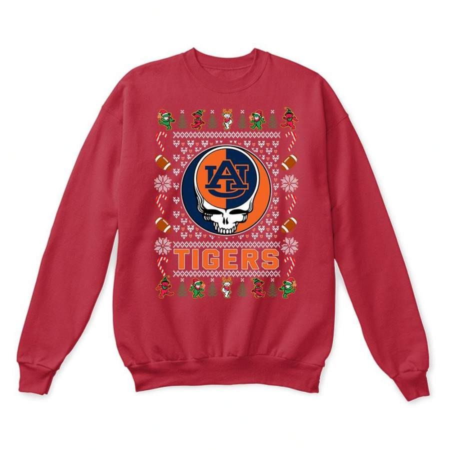 Auburn Tigers x Grateful Dead Christmas Ugly Sweatshirt-Red