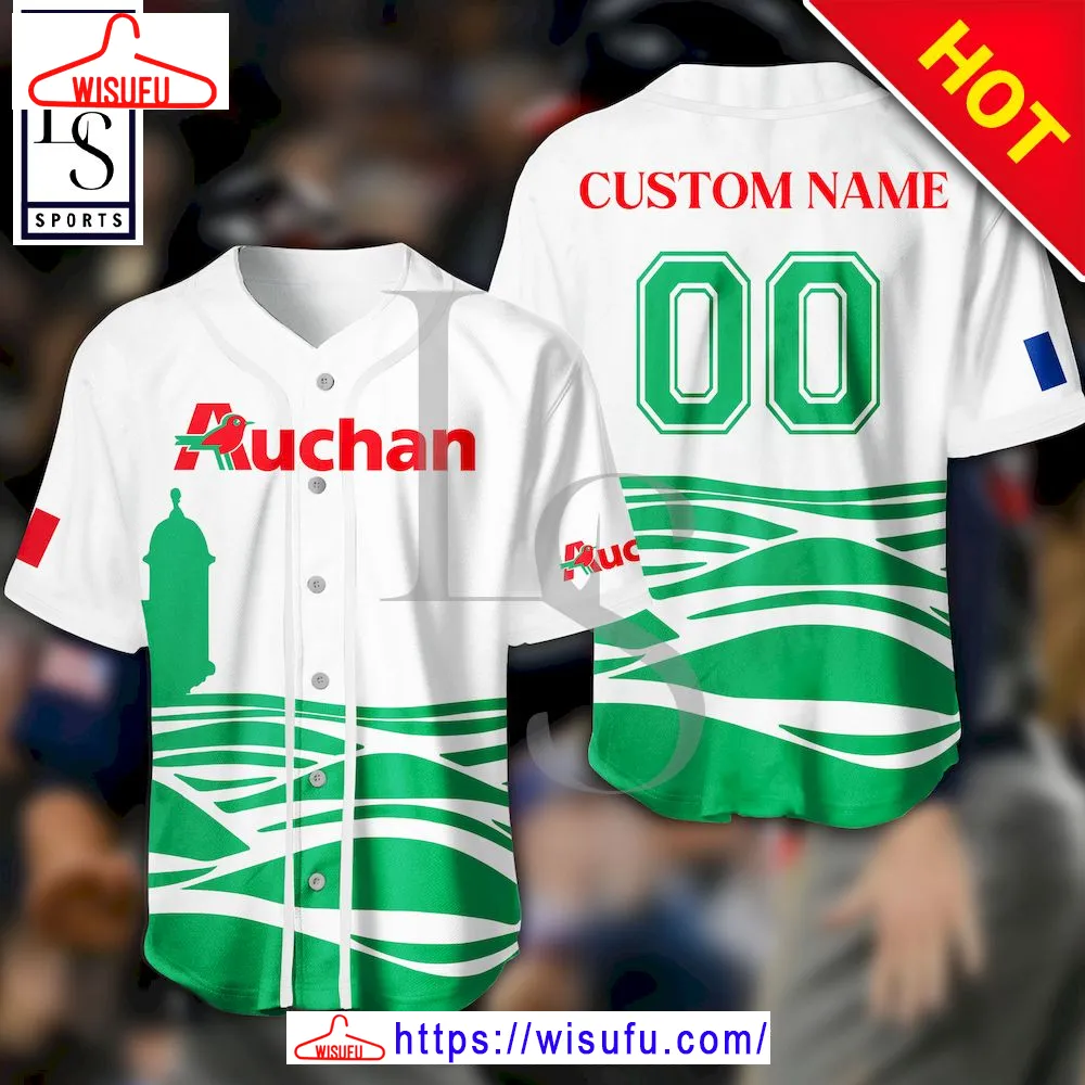 Auchan France Personalized Baseball Jersey, New Fashion Gifts