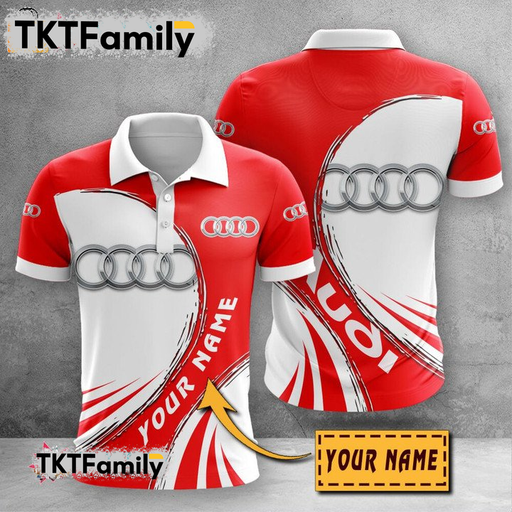 Audi Custom Name 3D Polo Shirt TKT Familys
