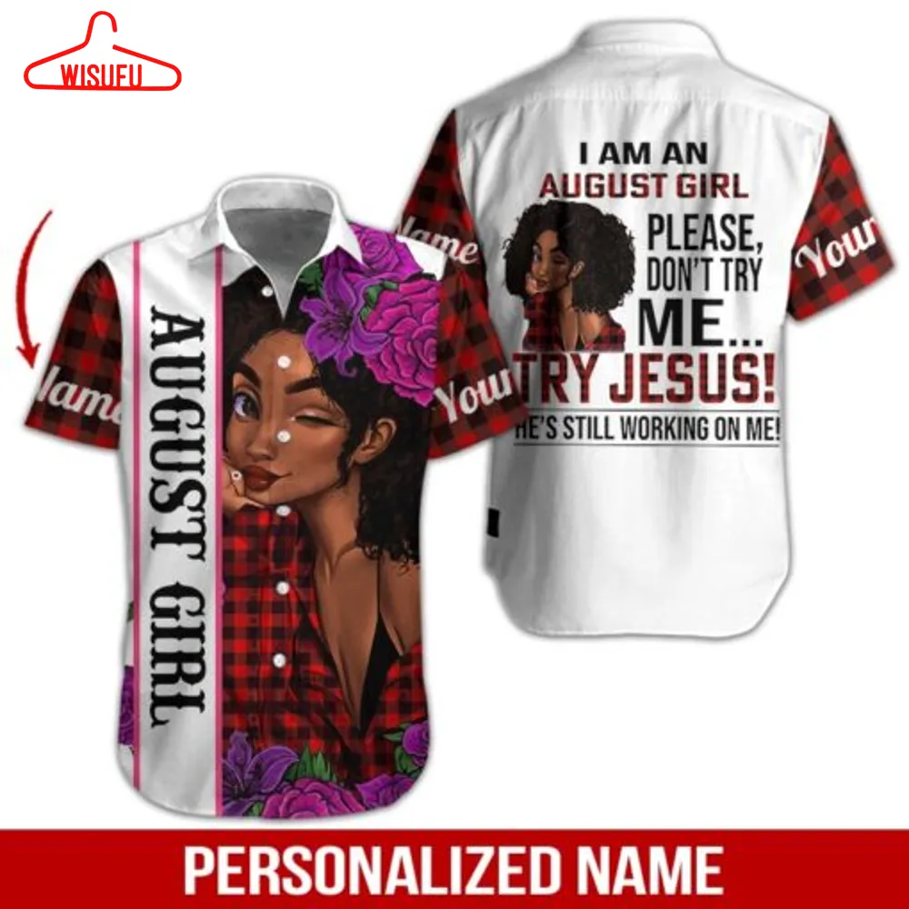 August Girl Custom Name Hawaiian Shirt - For Men & Women - Adult - Hn1614, New Hawaiian Holiday Outfits, New Fashion Gifts