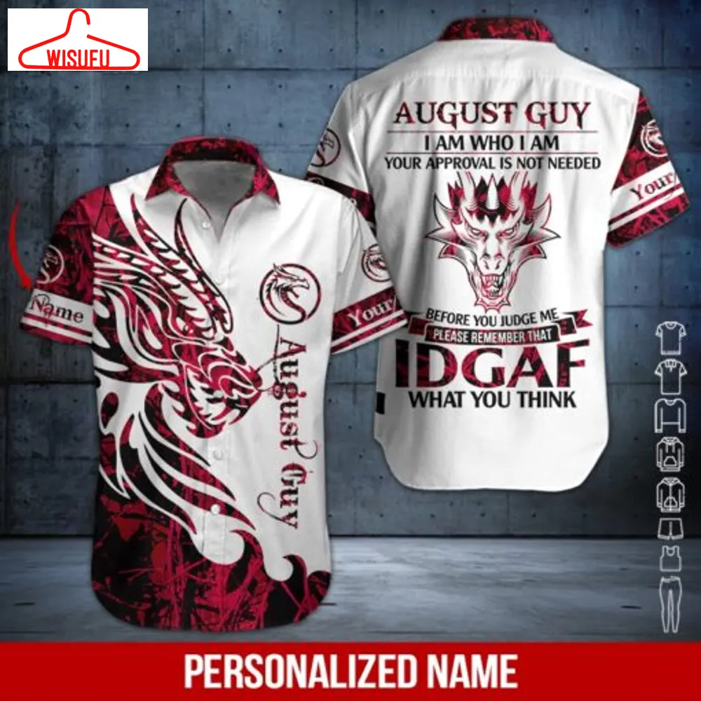 August Guy Custom Name Hawaiian Shirt - For Men & Women - Adult - Hn2202, New Hawaiian Holiday Outfits, New Fashion Gifts