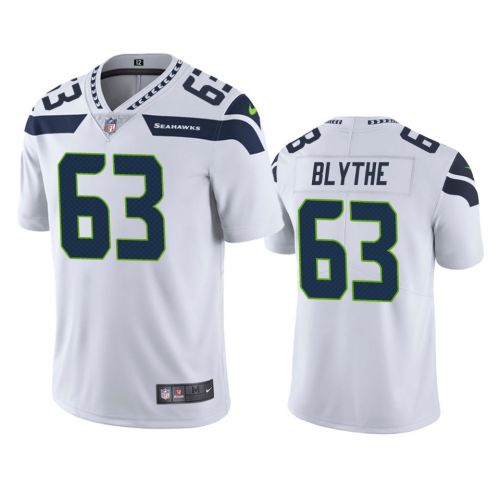 Austin Blythe 63 Seattle Seahawks White Vapor Jersey