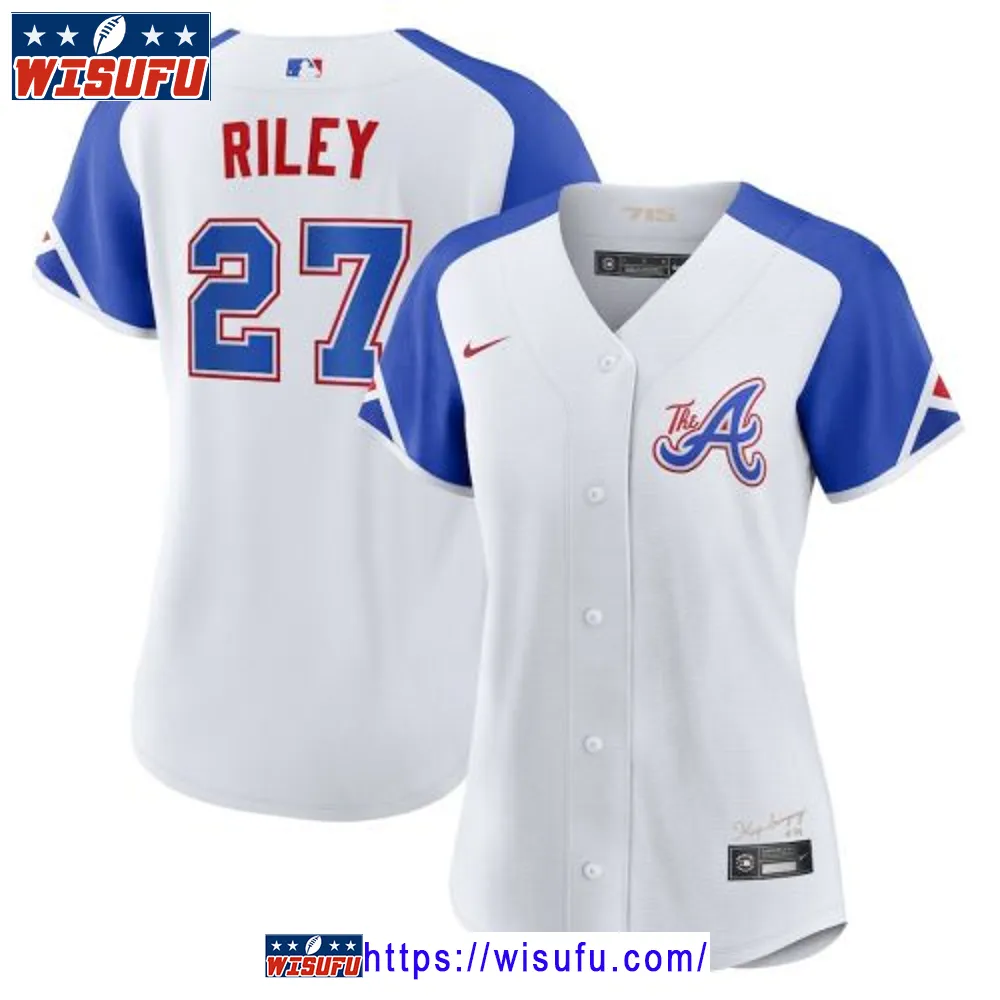 Austin Riley 27 Atlanta Braves 2023 City Connect Women Jersey - White