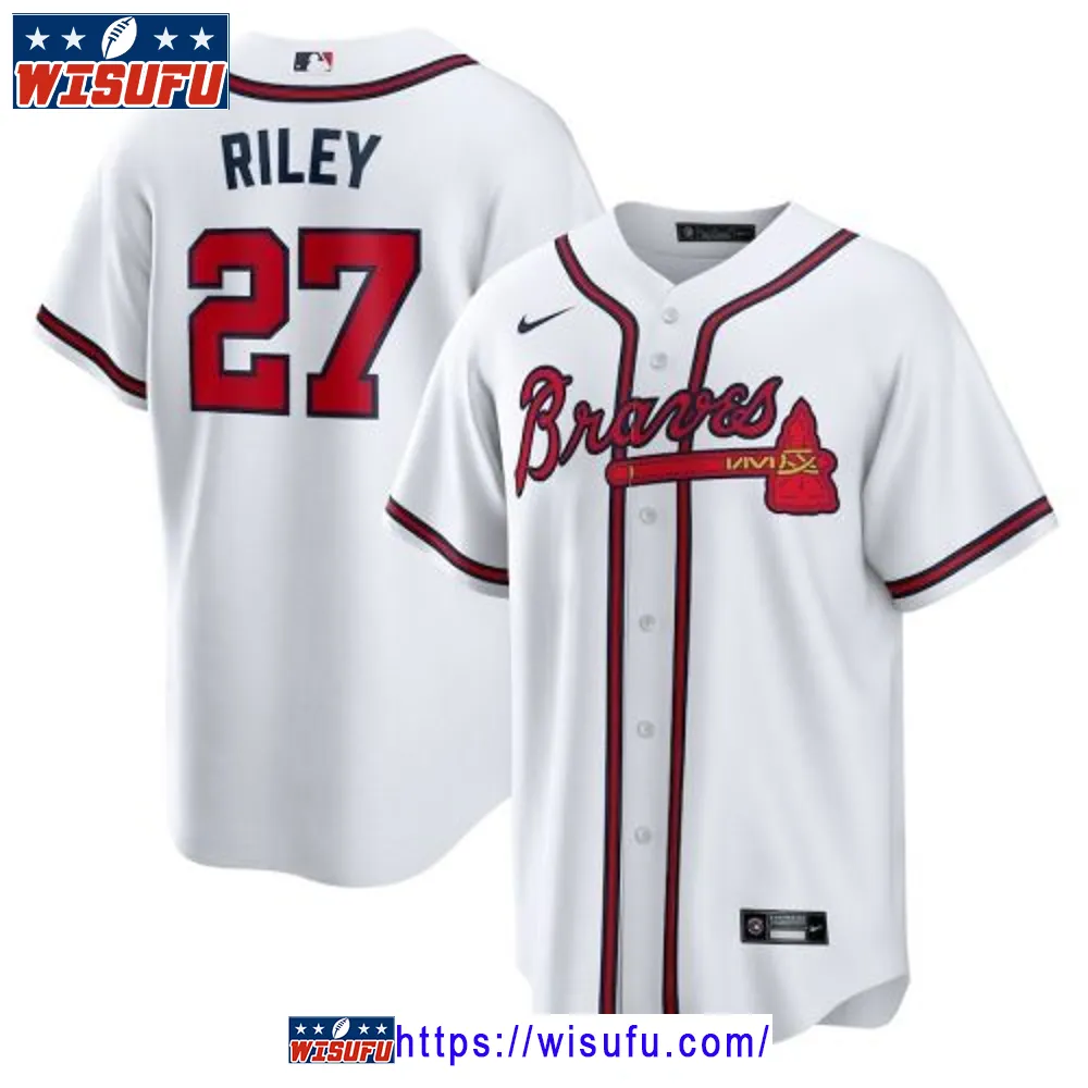 Austin Riley 27 Atlanta Braves Home Player Men Jersey - White