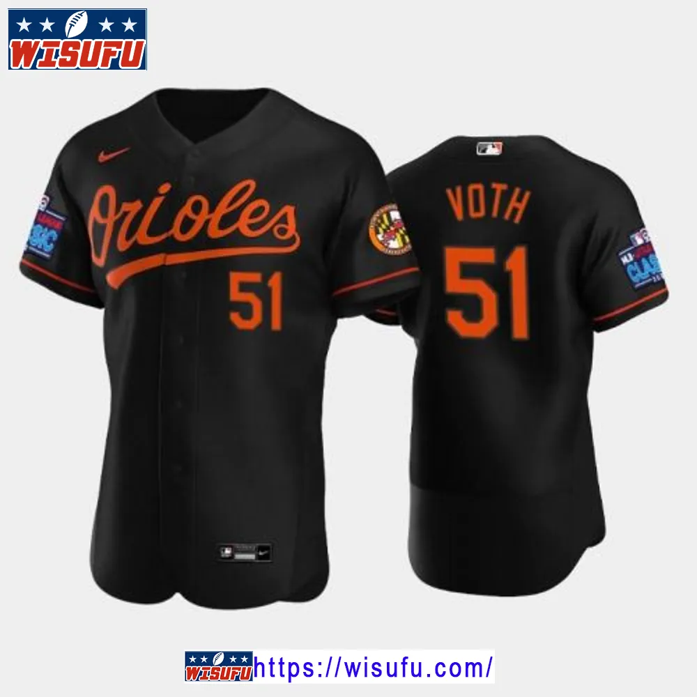 Austin Voth 51 Little League Classic 2024-23 Baltimore Orioles Black Alternate Jersey