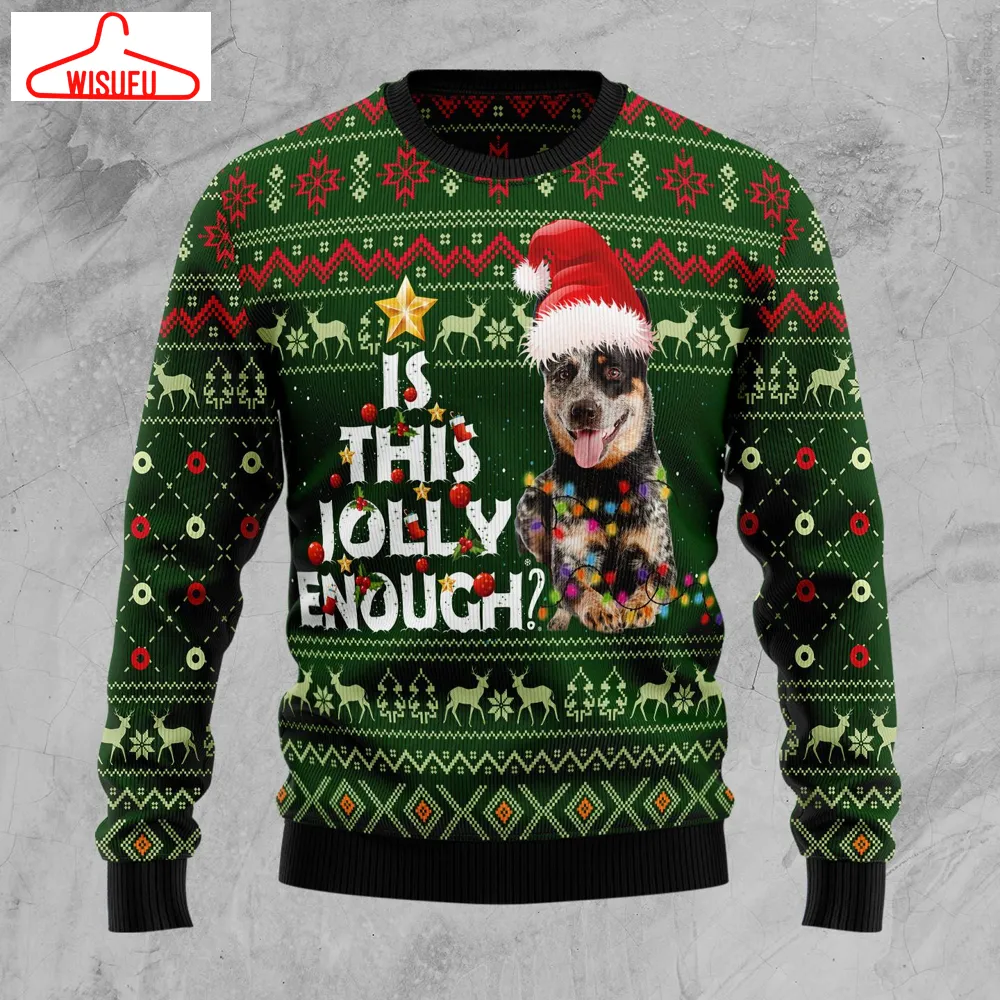 Australian Cattle Dog Jolly Ugly Christmas Sweater, All Over Print New Winter Fashion 3d Sweater, Best Gift Ideas