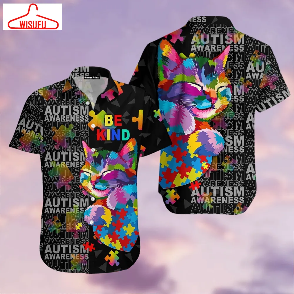 Autism Awareness Cat Be Kind Hawaiian Shirt