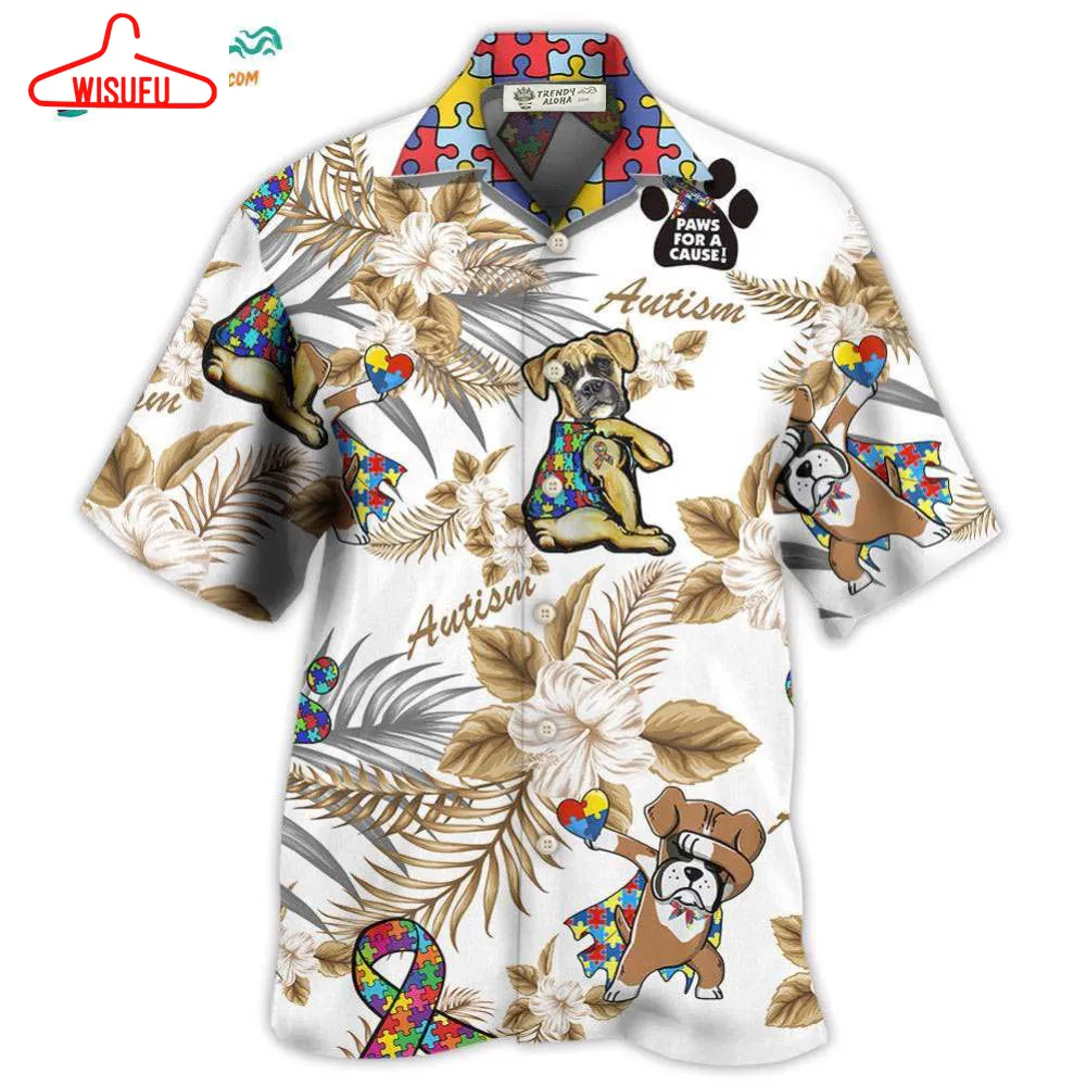 Autism Boxer Dog Hawaiian Shirt- Wisufu Aloha