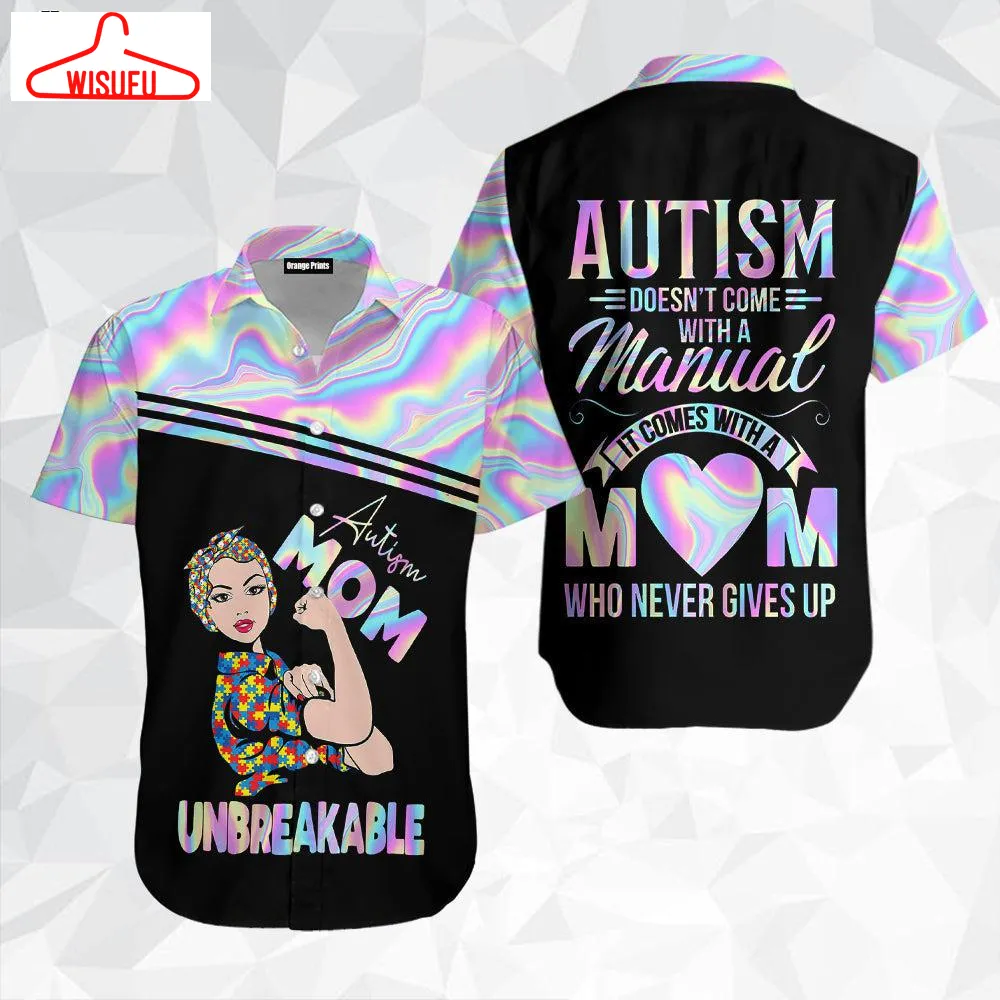 Autism Comes With A Mom Hawaiian Shirt, New Fashion Gifts