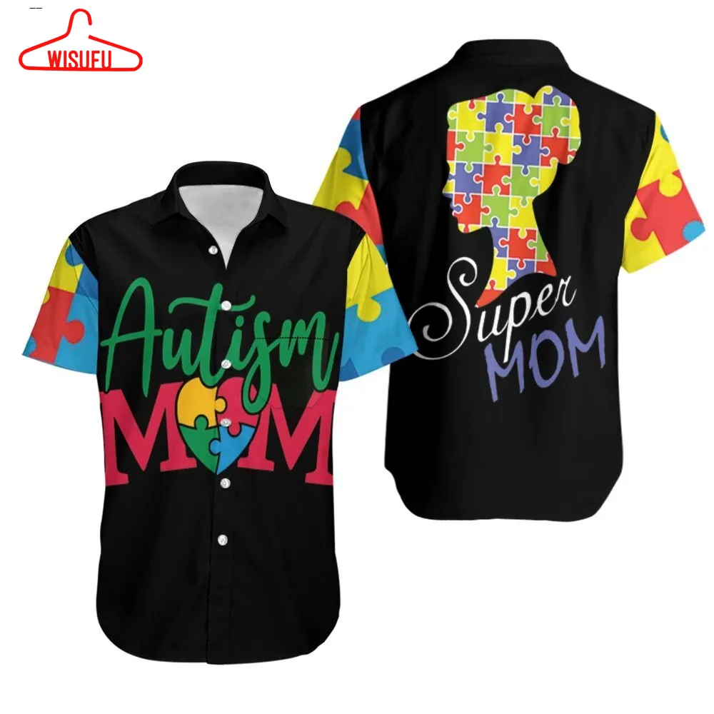 Autism Mom Super Mom Colorful Hawaiian Shirt, New Fashion Gifts