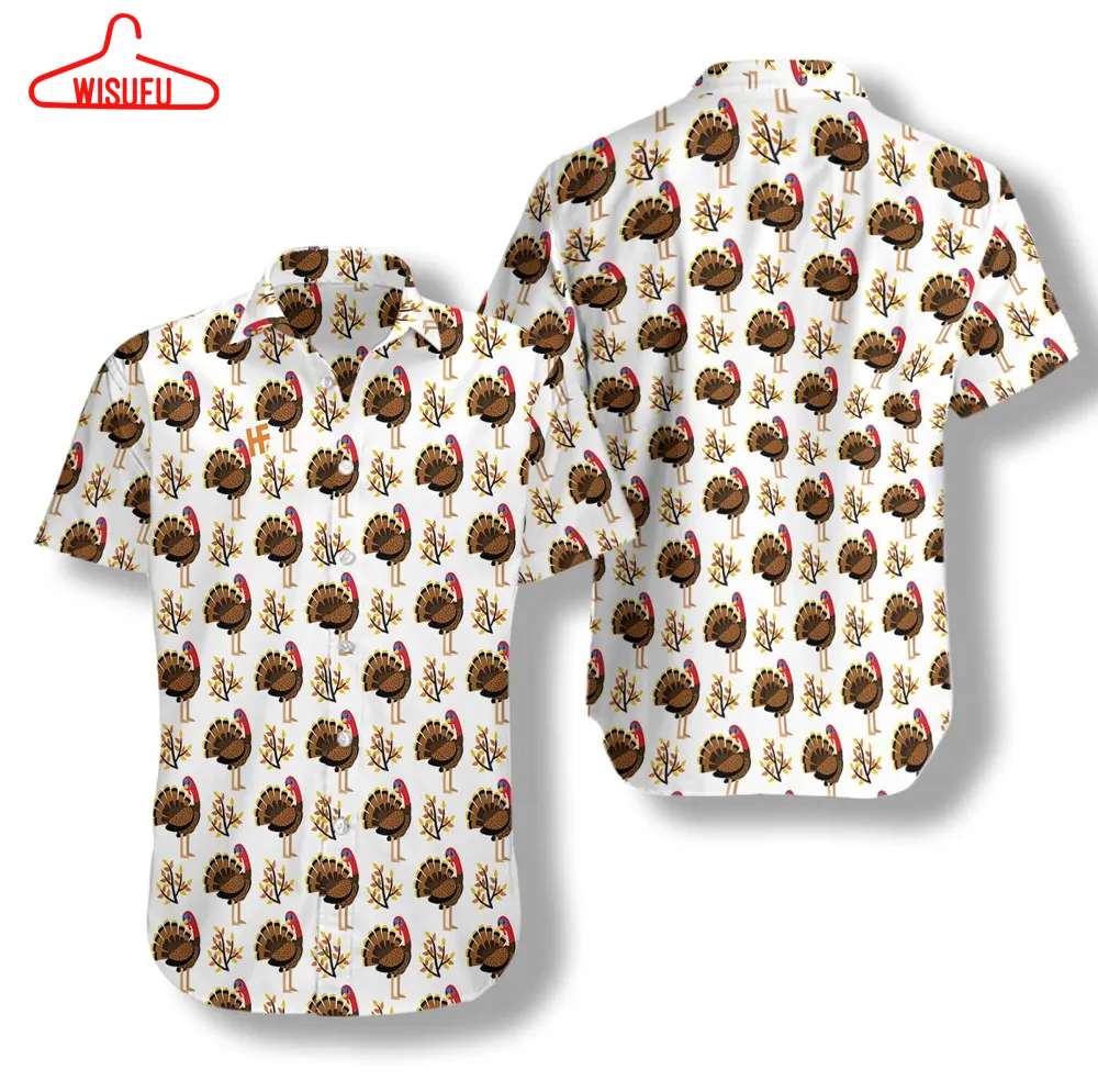 Autumn Cute Turkey Birds Hawaiian Shirt, New Hawaiian Holiday Outfits, New Fashion Gifts