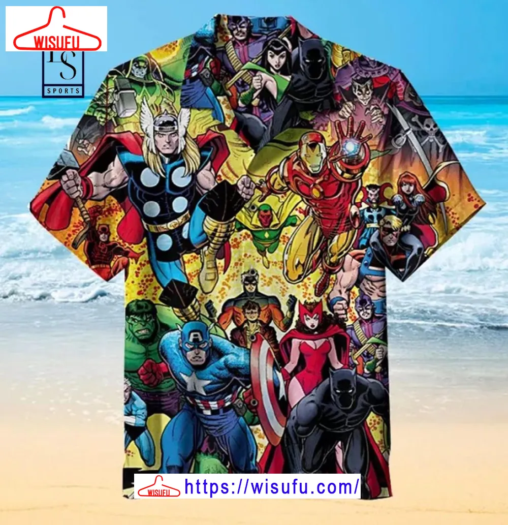 Avengers Comic Hawaiian Shirt, New Fashion Gifts