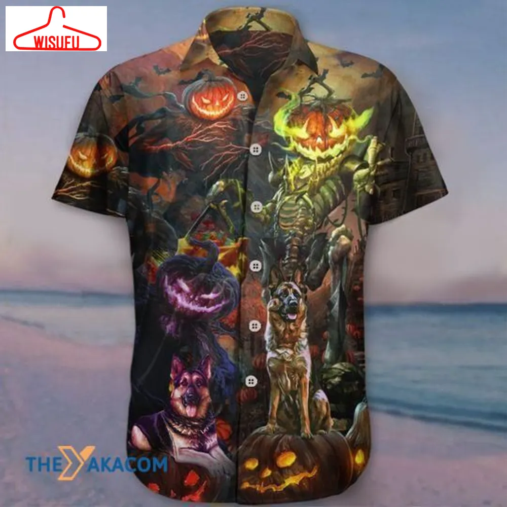 Awesome German Shepherd Pumpkin King Halloween The Best Gift For Dog Lovers Hawaiian Shirt, New Fashion Gifts