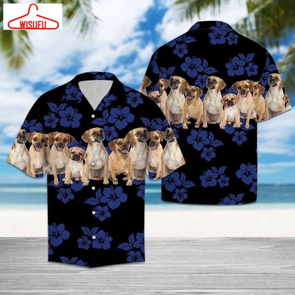 Awesome Puggle Hawaiian Shirt - Unisex - Full Size - Adult - Colorful - Hw1587, New Hawaiian Holiday Outfits, New Fashion Gifts