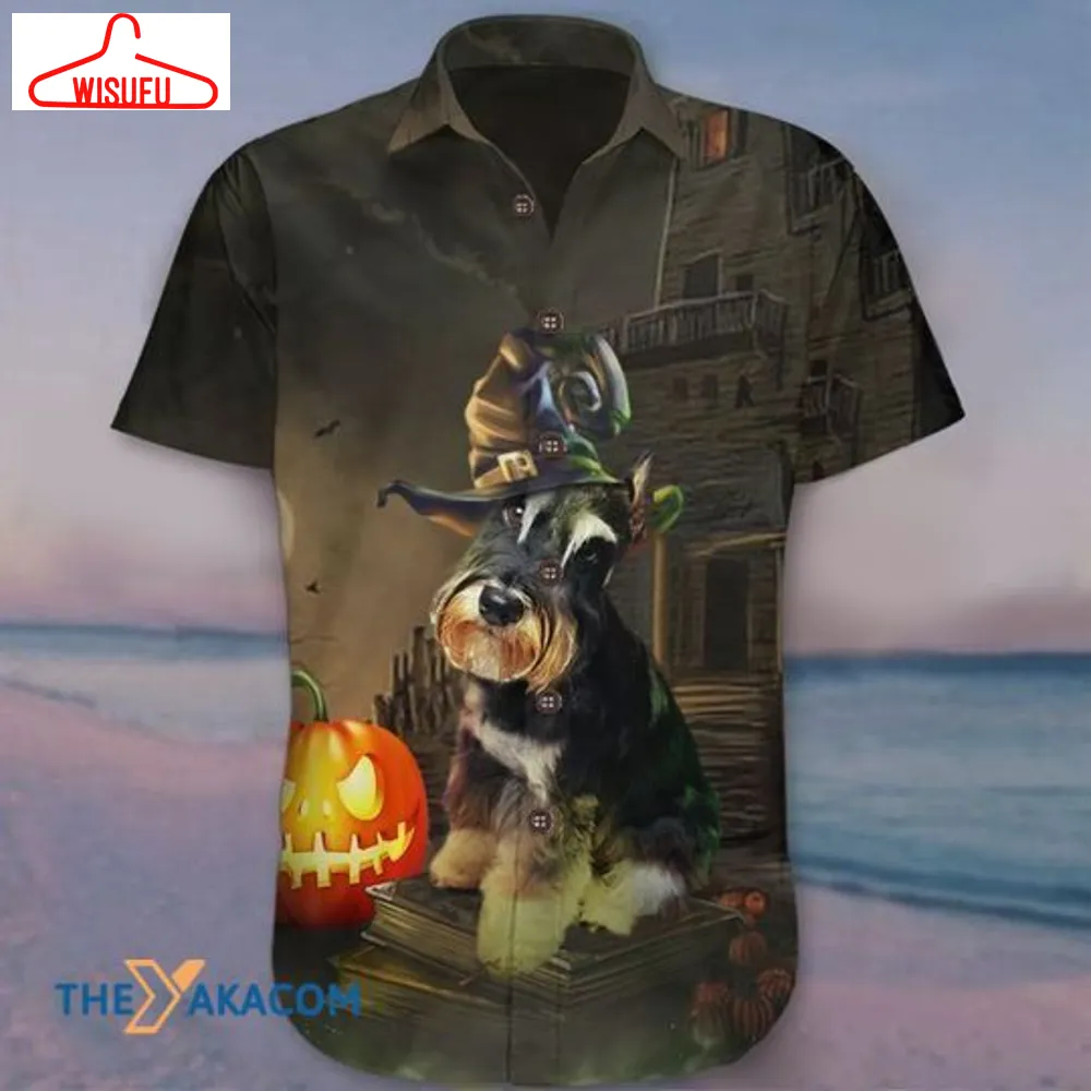 Awesome Schnauzer Pumpkin King Halloween The Best Gift For Dog Lovers Hawaiian Shirt, New Fashion Gifts