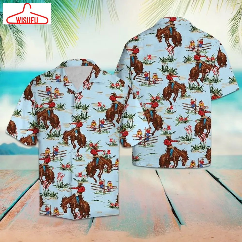 Awesome Western Cowboy Hawaiian Shirt Summer Button Up For Men, Women, Couple, New Hawaiian Holiday Outfits, New Fashion Gifts