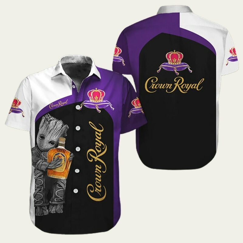 BABY GROOT CROWN ROYAL HAWAIIAN SHIRT