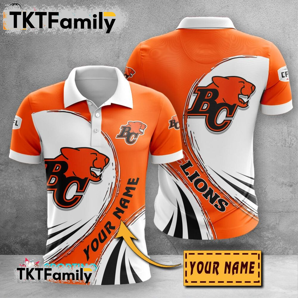 BC Lions Custom Name 3D Polo Shirt TKT Familys