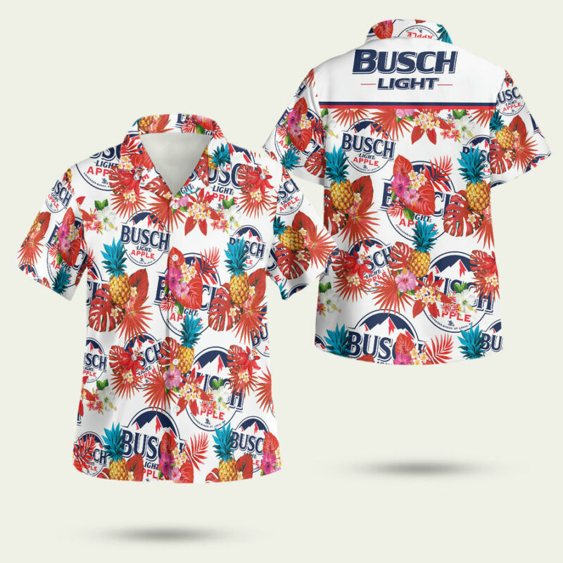 BUSCH LIGHT WHITE HAWAIIAN SHIRT