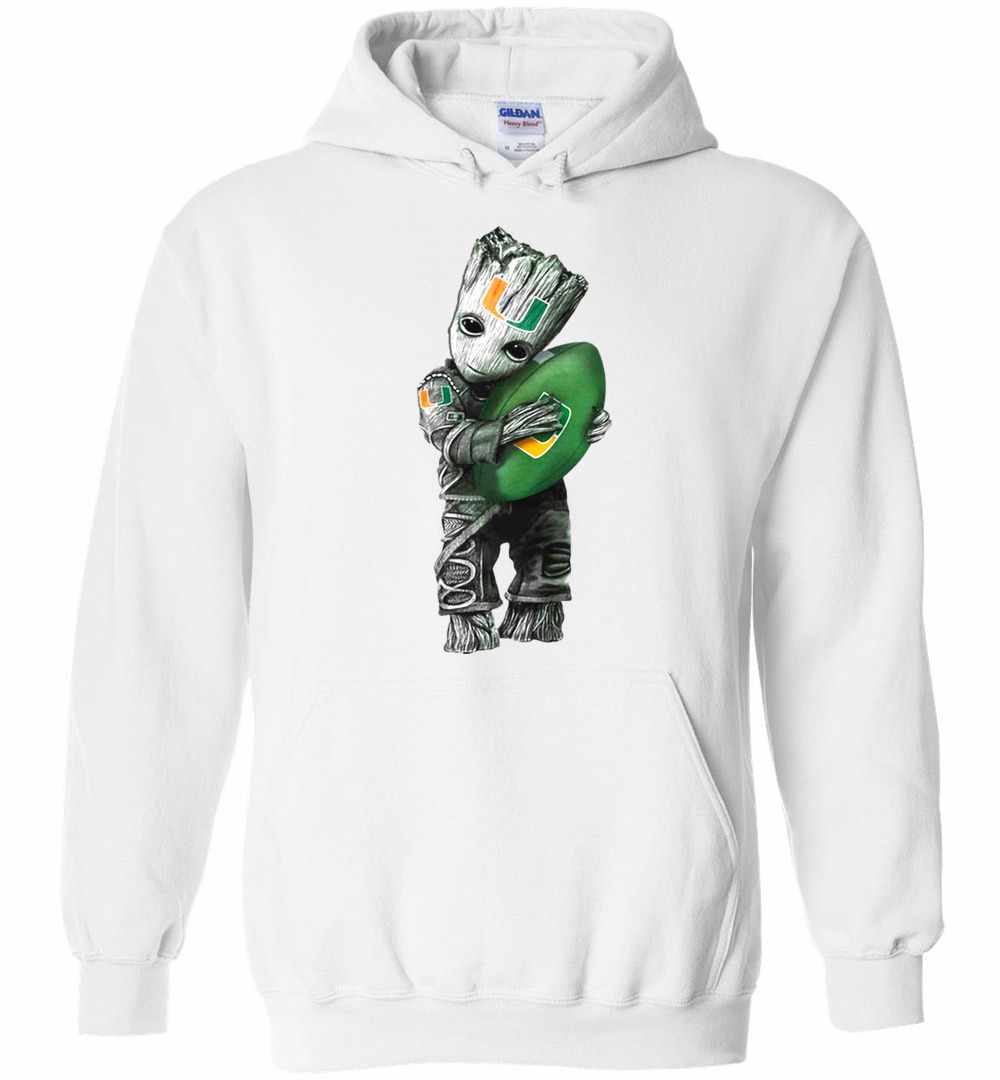 Baby Groot Hug Miami Hurricanes s Unisex Pullover Hoodie