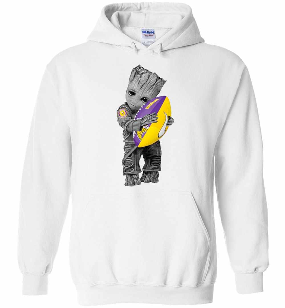 Baby Groot Hug Minnesota Vikings s Unisex Pullover Hoodie