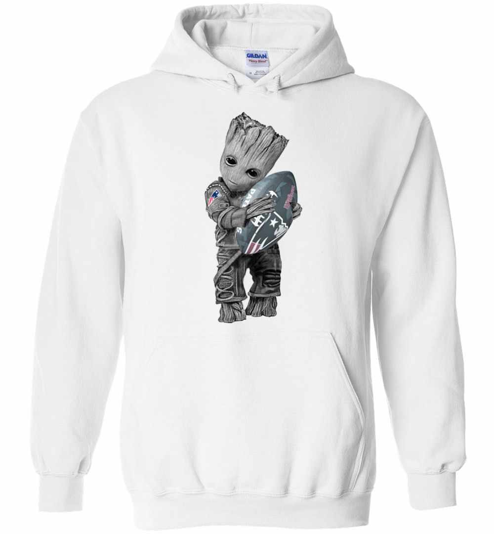 Baby Groot Hug New England Patriots Ball s Unisex Pullover Hoodie