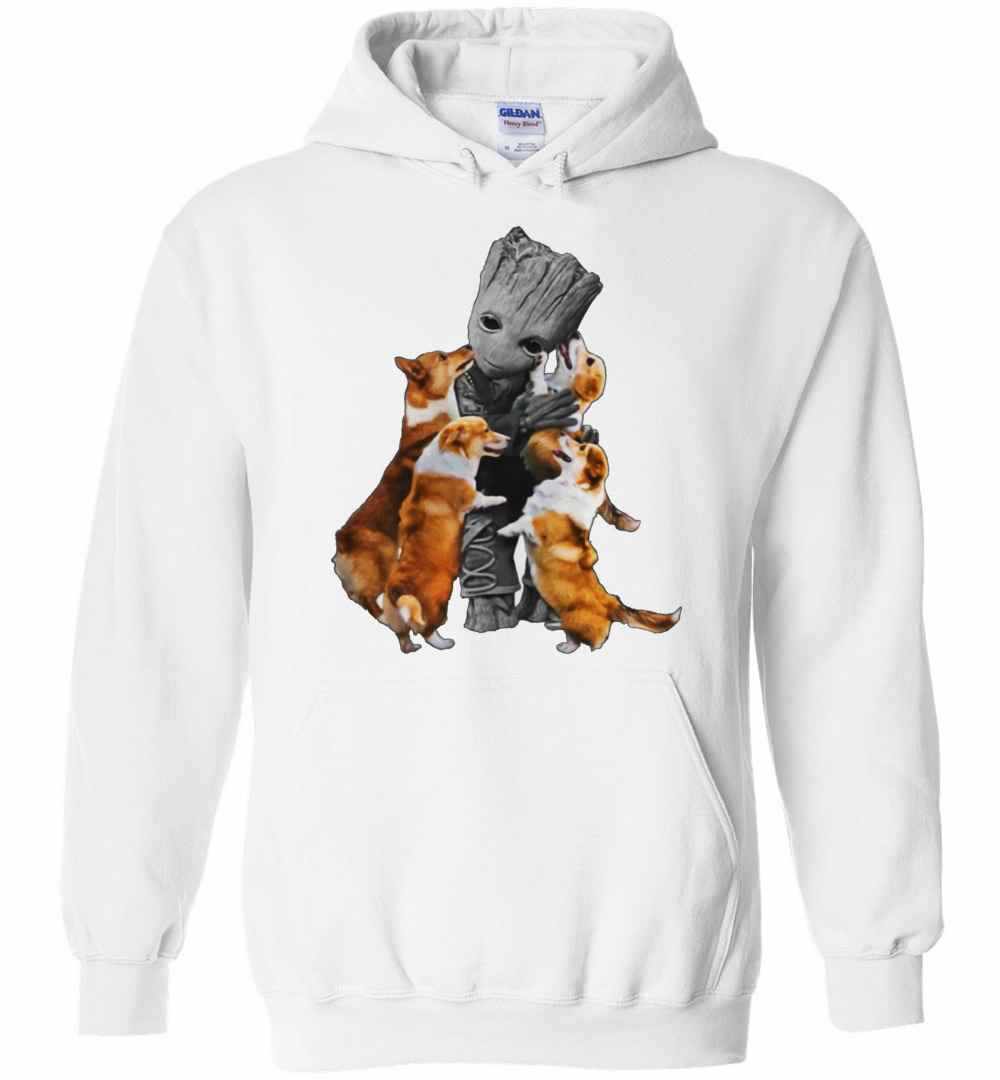 Baby Groot Hugs Welsh Corgi s Unisex Pullover Hoodie