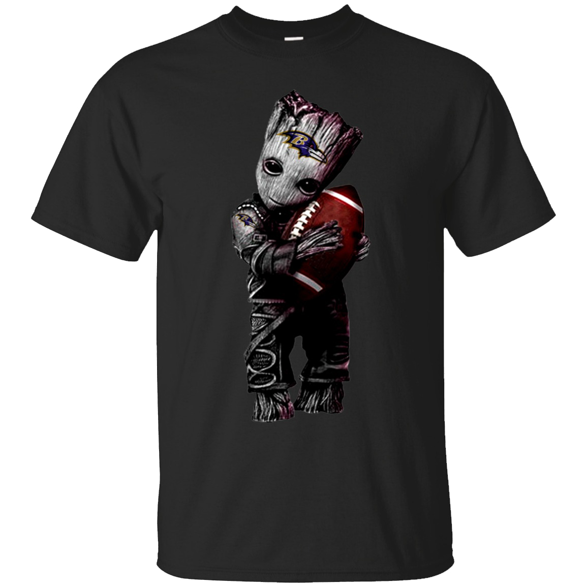 Baby Groot Loves Baltimore Ravens Graphic T Shirt