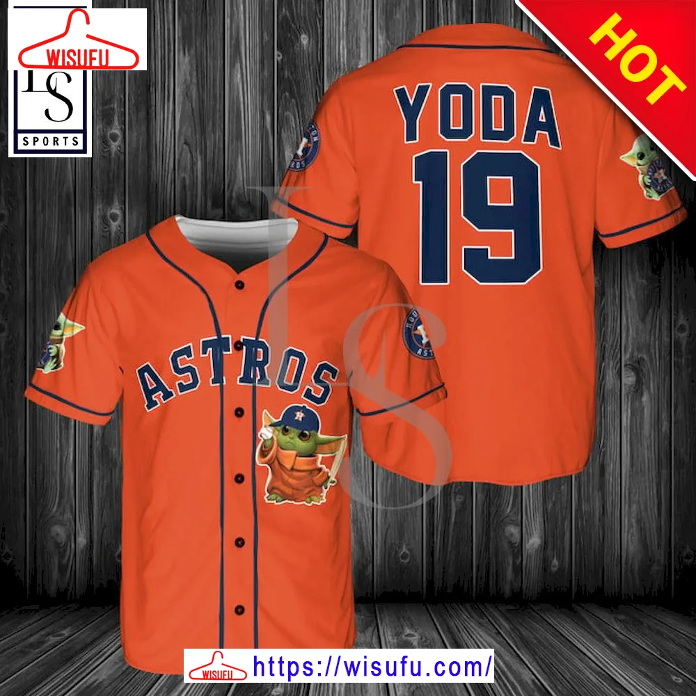 Baby Yoda Feat Astros Custom Baseball Jersey, New Fashion Gifts