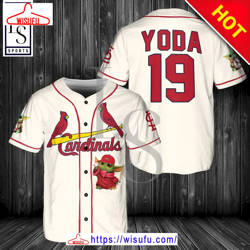 Baby Yoda Feat Cardinals Baseball Jersey, New Fashion Gifts