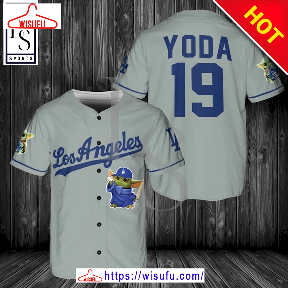 Baby Yoda Feat Dodgers Baseball Jersey, New Fashion Gifts