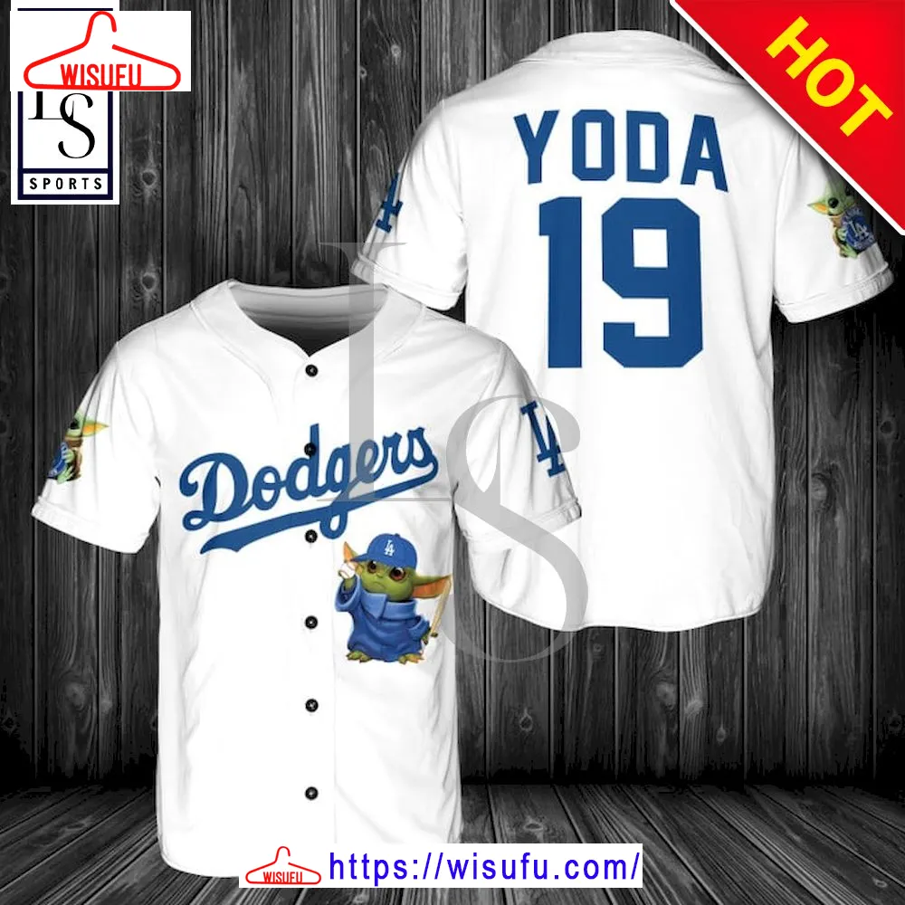 Baby Yoda Feat Dodgers Custom Baseball Jersey, New Fashion Gifts