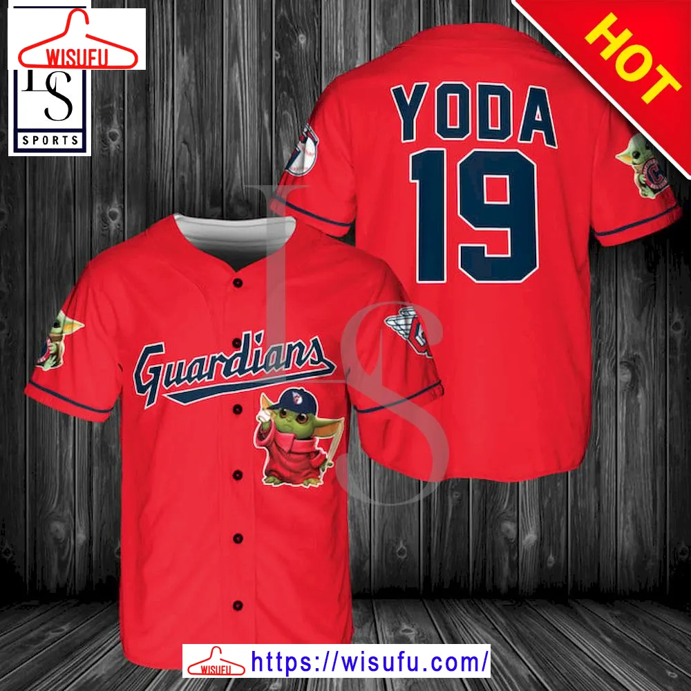 Baby Yoda Feat Guardians Red Baseball Jersey, New Fashion Gifts