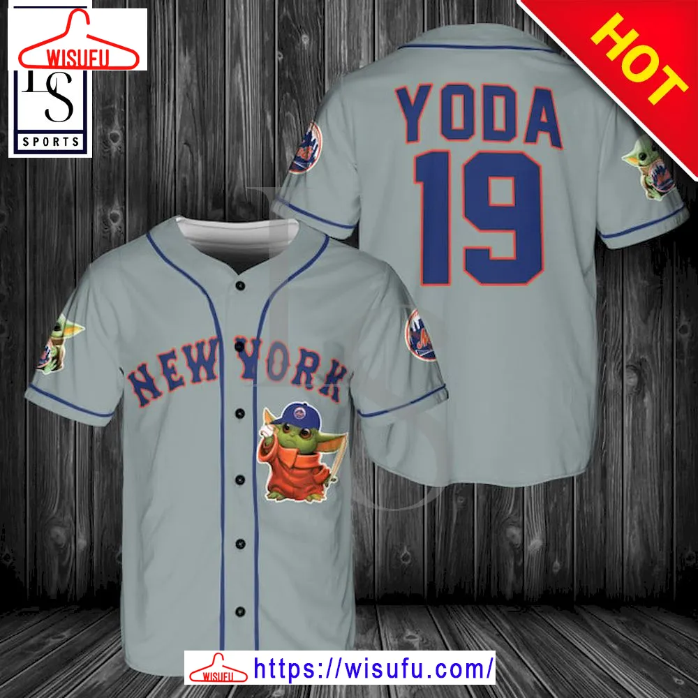 Baby Yoda Feat Mets Baseball Jersey, New Fashion Gifts