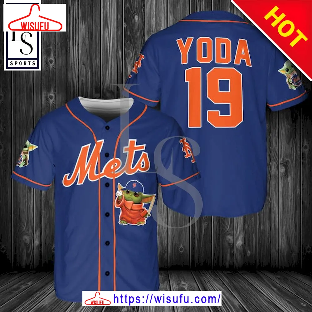 Baby Yoda Feat Mets Custom Baseball Jersey, New Fashion Gifts