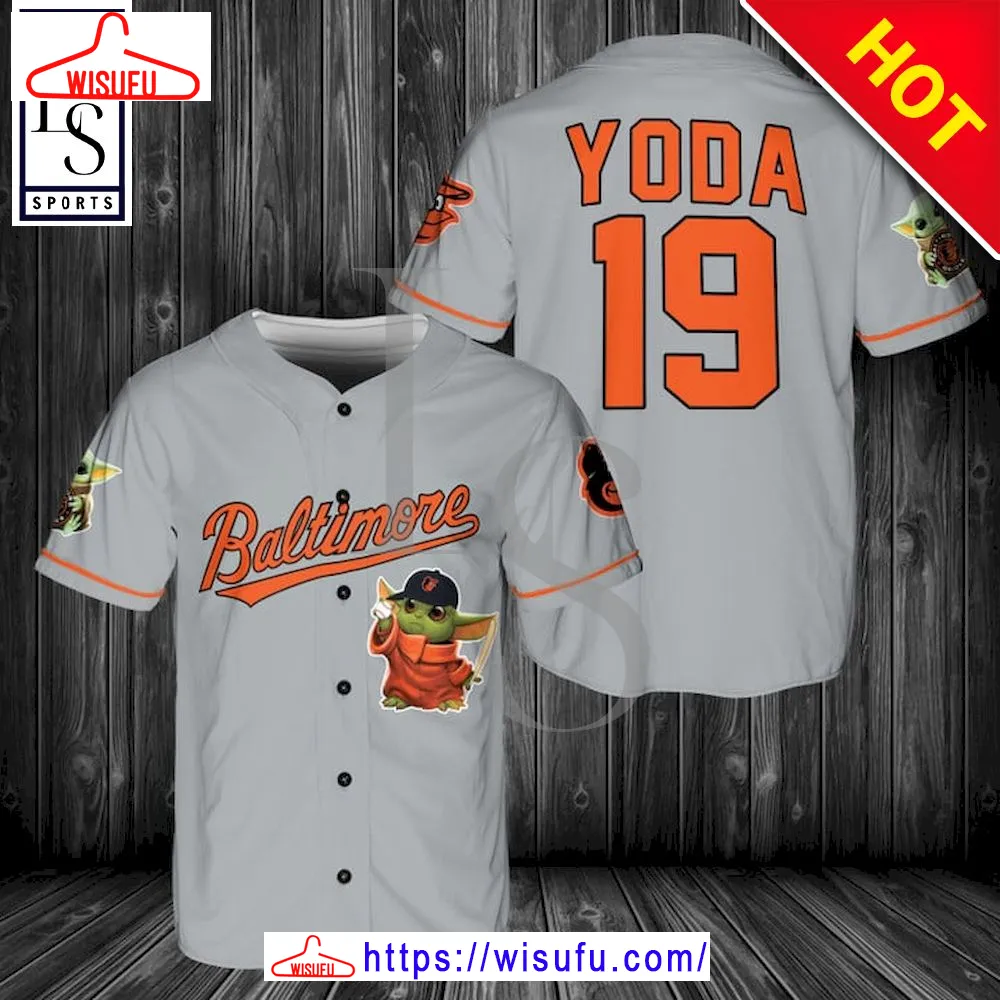 Baby Yoda Feat Orioles Baseball Jersey, New Fashion Gifts